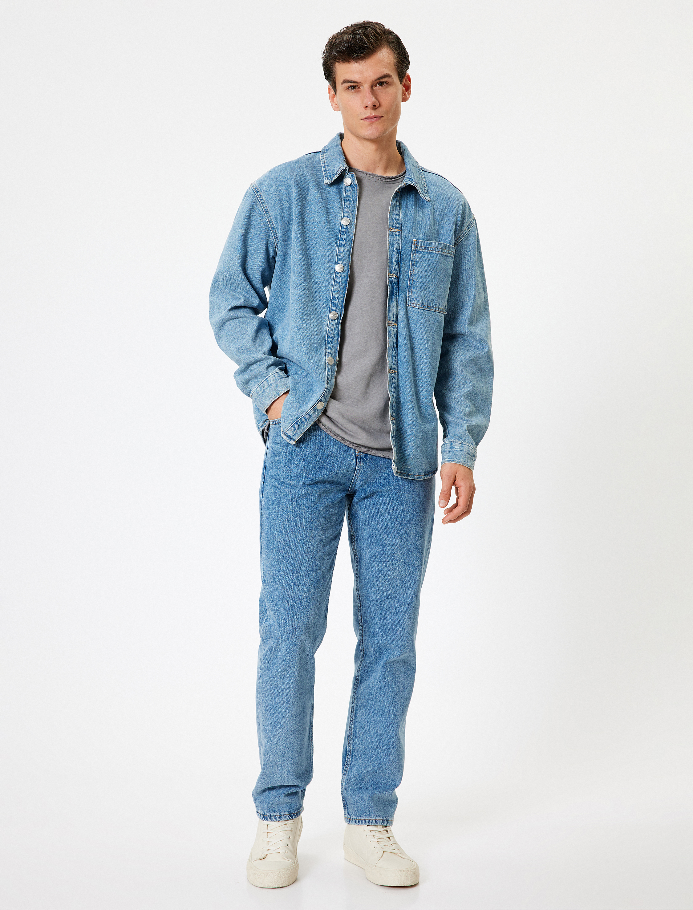 Düz Paça Pamuklu Standart Bel Straight Fit Kot Pantolon - Mark Jean