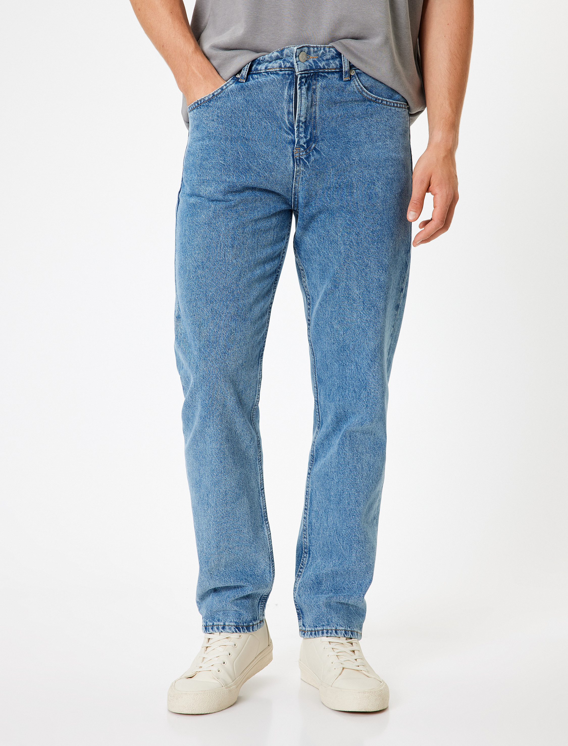 Düz Paça Pamuklu Standart Bel Straight Fit Kot Pantolon - Mark Jean