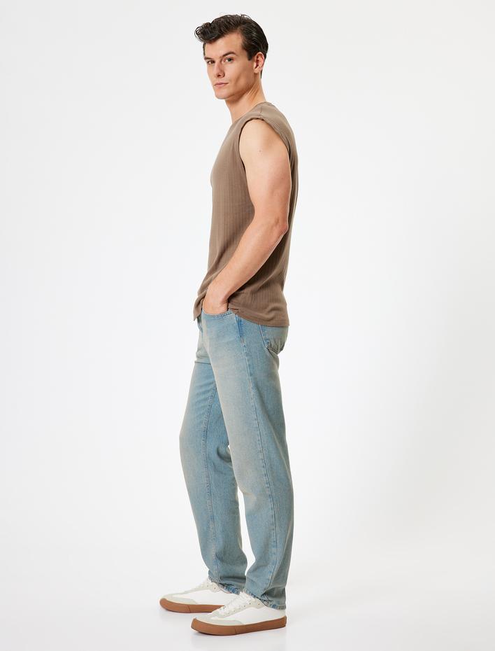  Kolsuz Tişört Basic Bisiklet Yaka Pamuklu