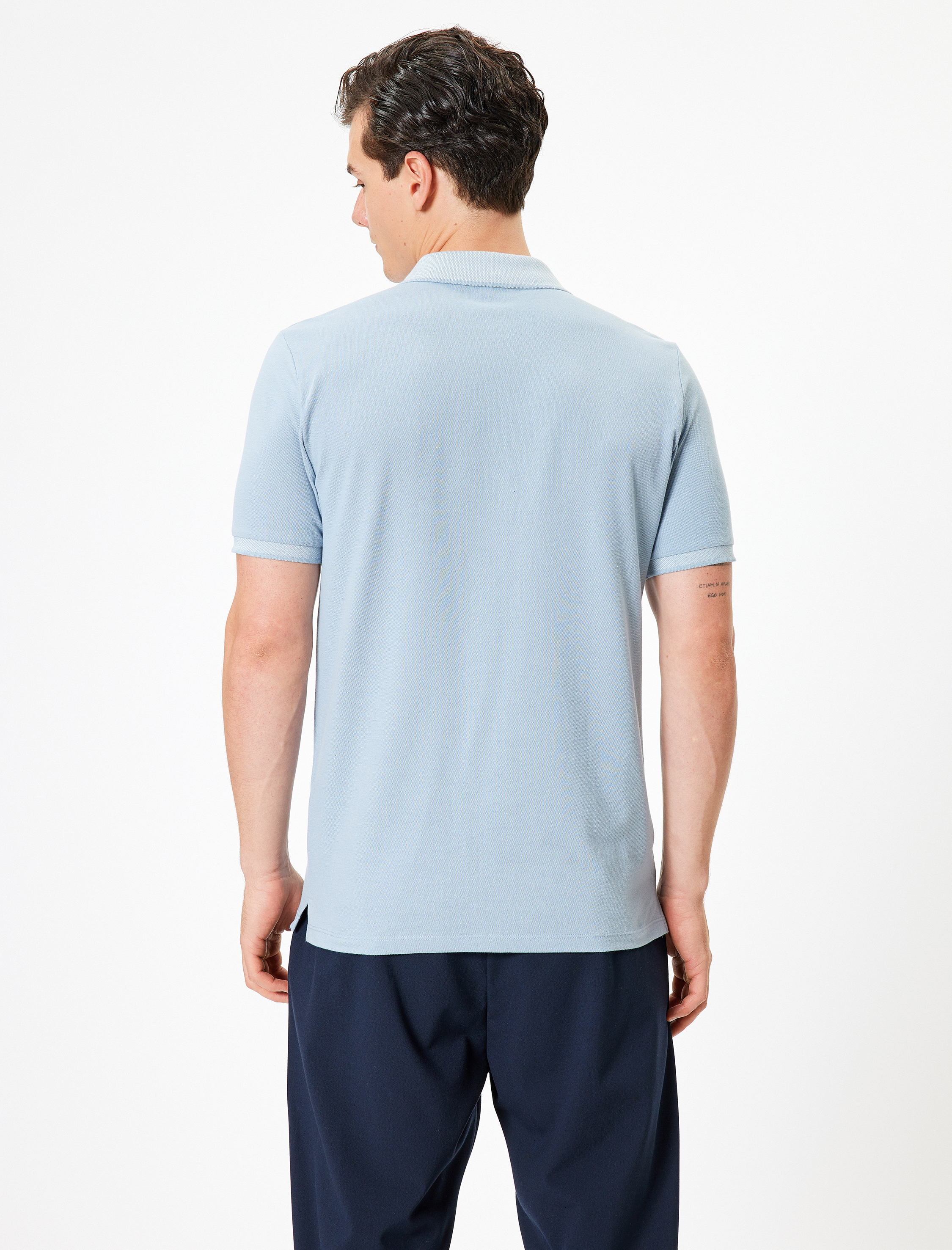 Polo Yaka Tişört Slim Fit Kısa Kollu Yaka Detaylı