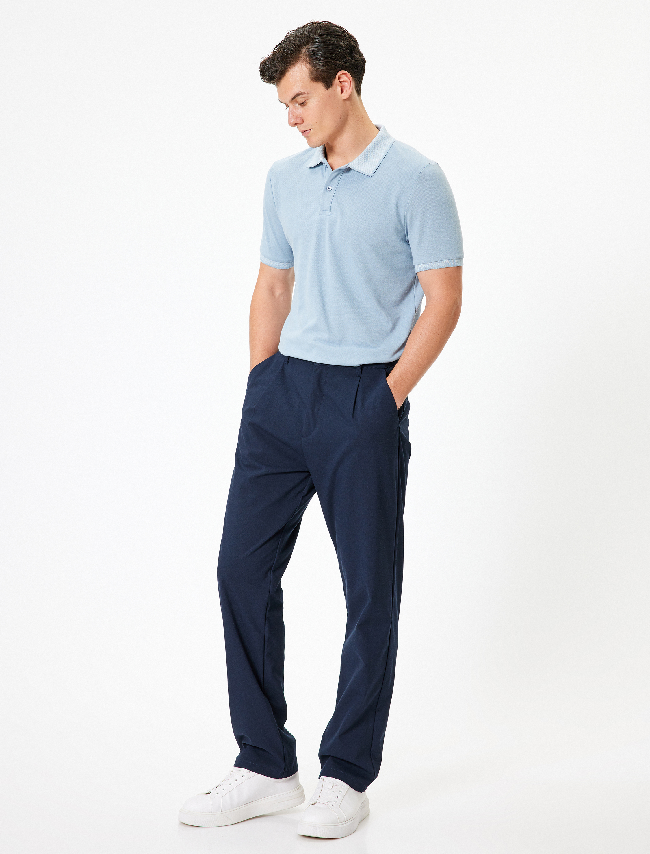 Polo Yaka Tişört Slim Fit Kısa Kollu Yaka Detaylı