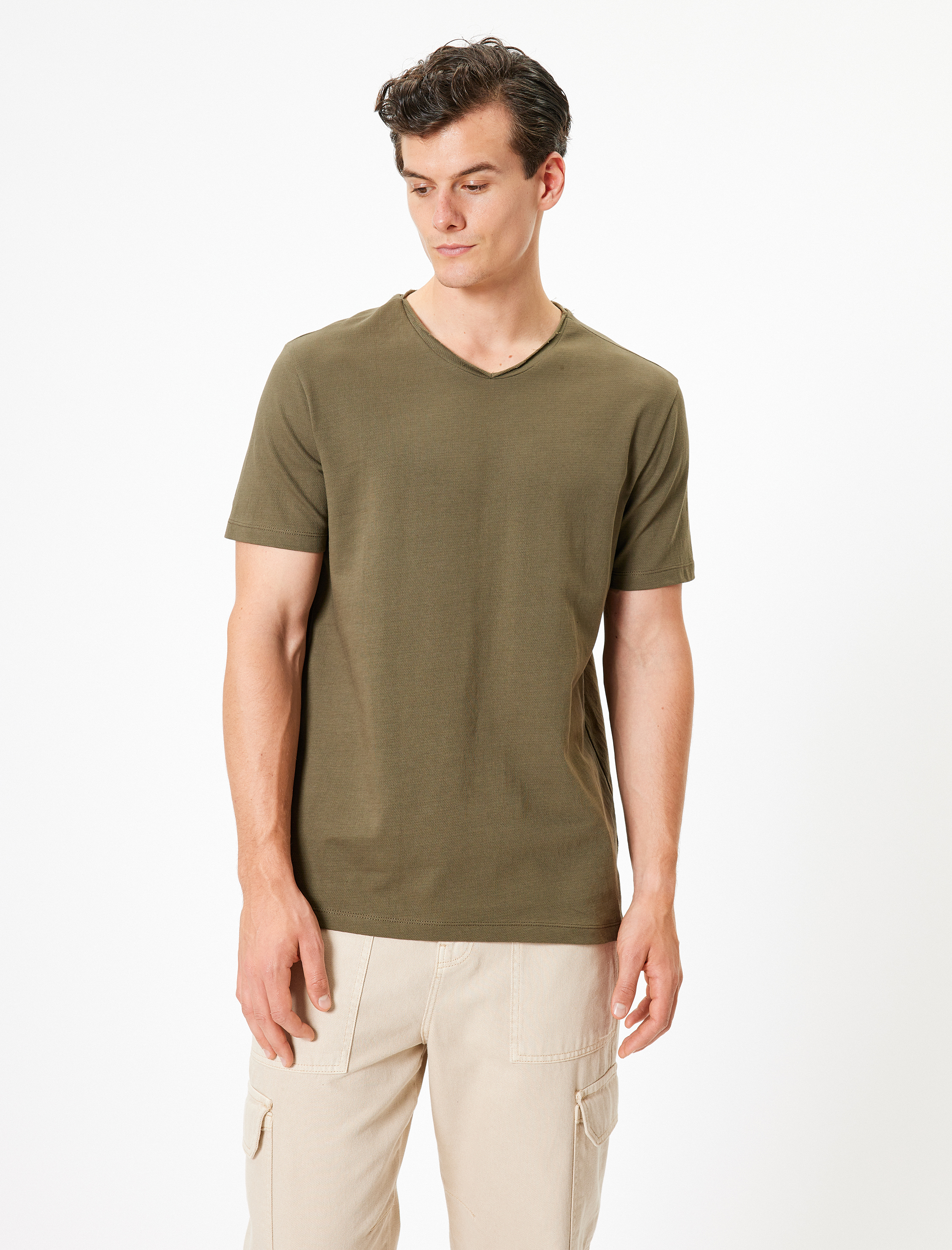   Pamuklu Kısa Kollu Regular Fit Bisiklet Yaka Basic Tişört