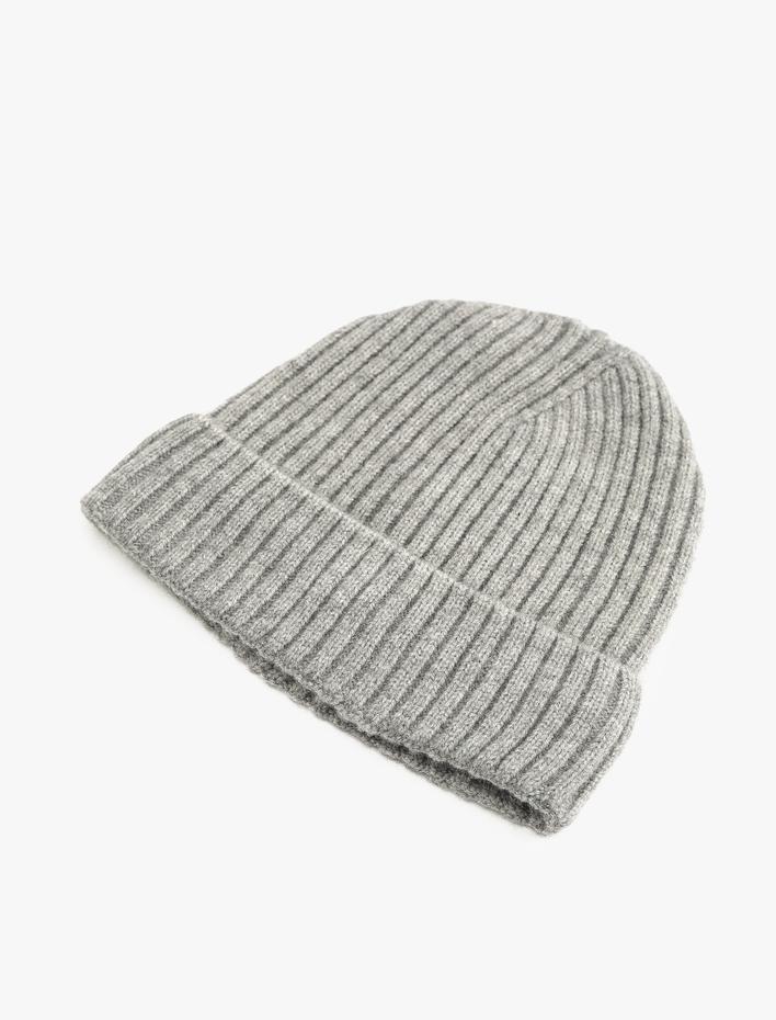 Erkek Basic Örgü Bere Katlama Detaylı