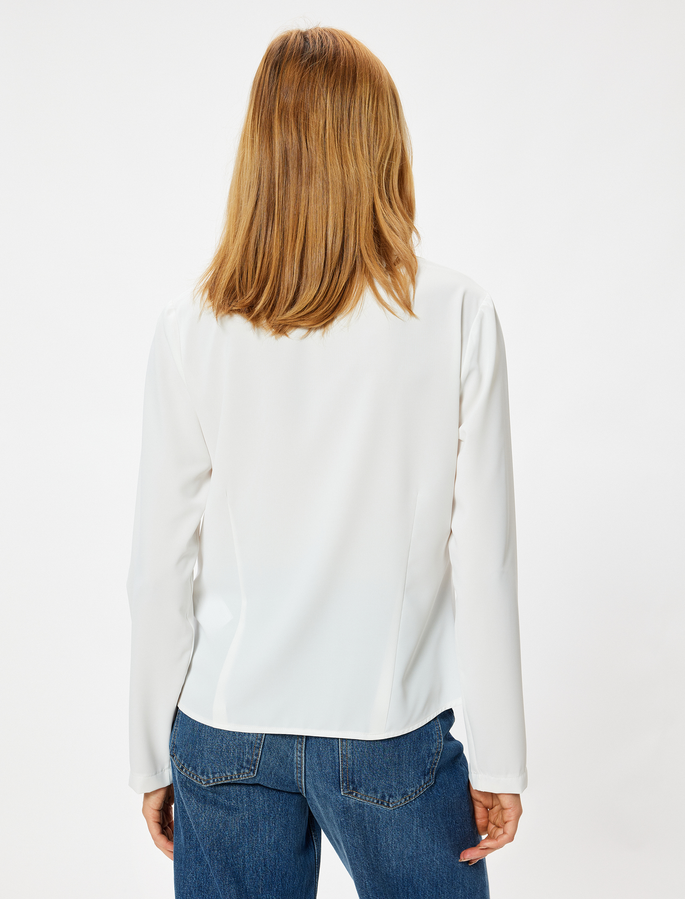   Slim Fit Klasik Yaka Uzun Kollu Saten Gömlek