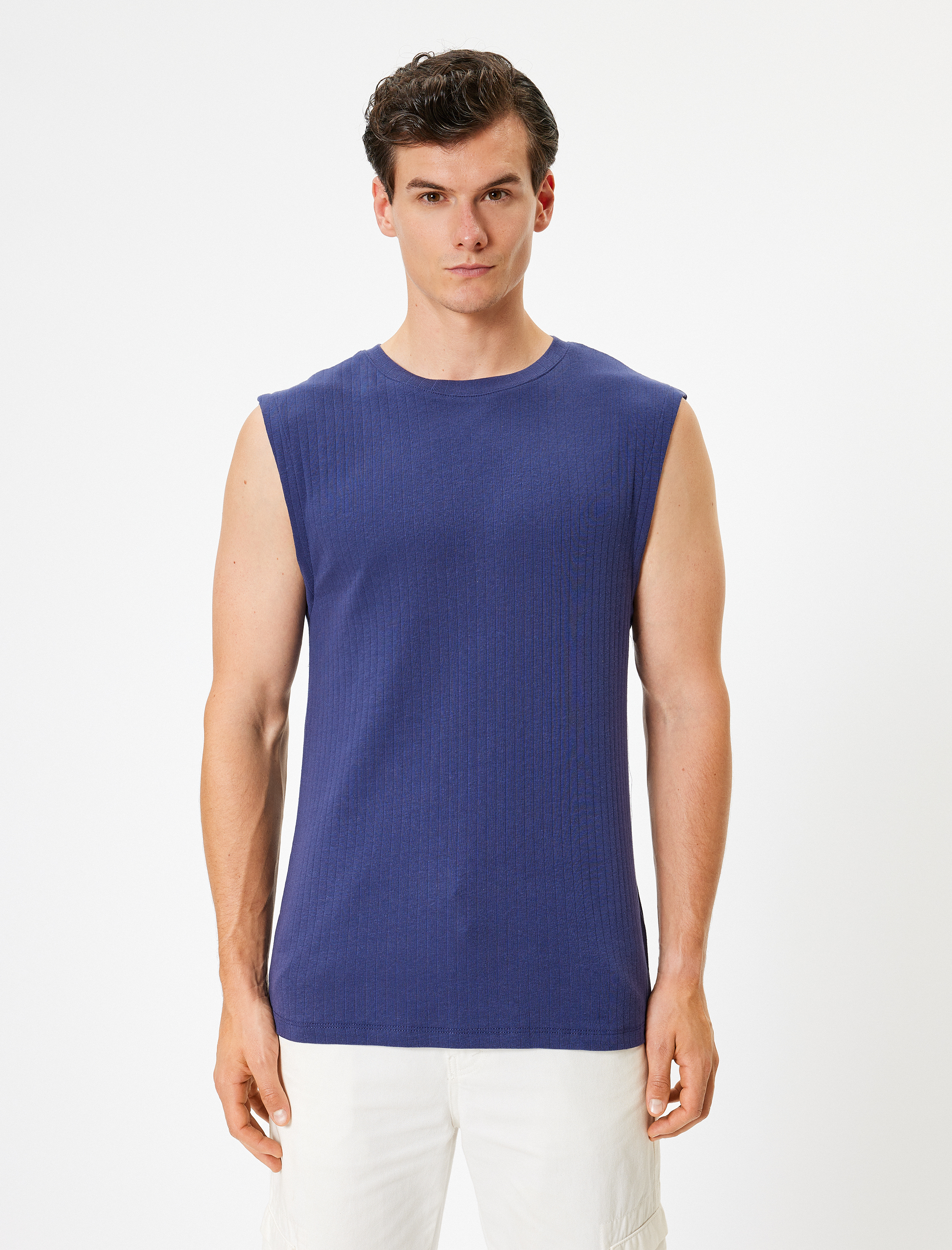   Kolsuz Tişört Basic Bisiklet Yaka Pamuklu