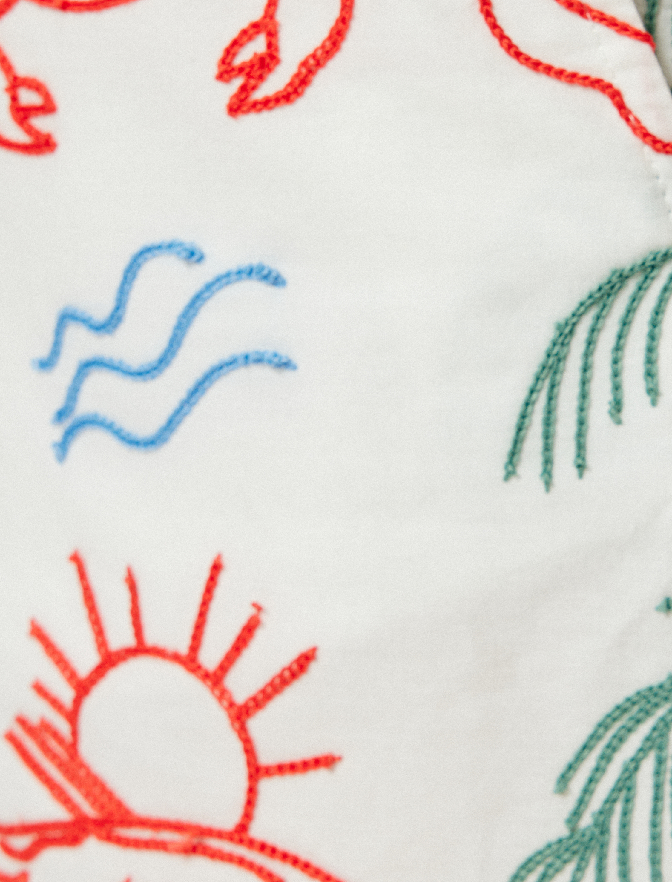 Nakışlı Mini Şort Rahat Kalıp Cepli Beli Bağlamalı Pamuklu