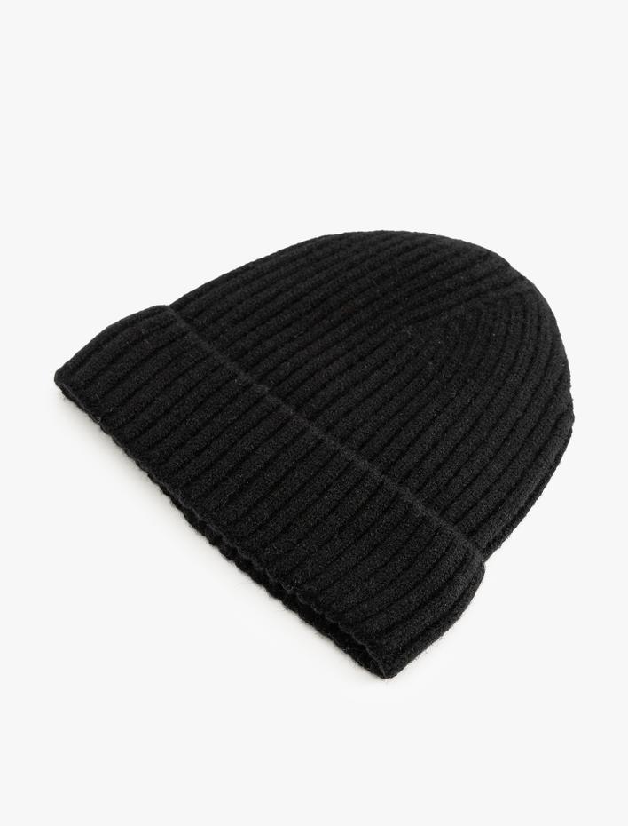 Erkek Basic Örgü Bere Katlama Detaylı