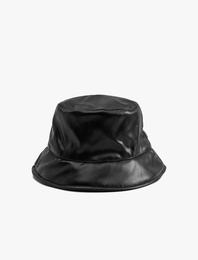 Bucket Şapka Suni Deri