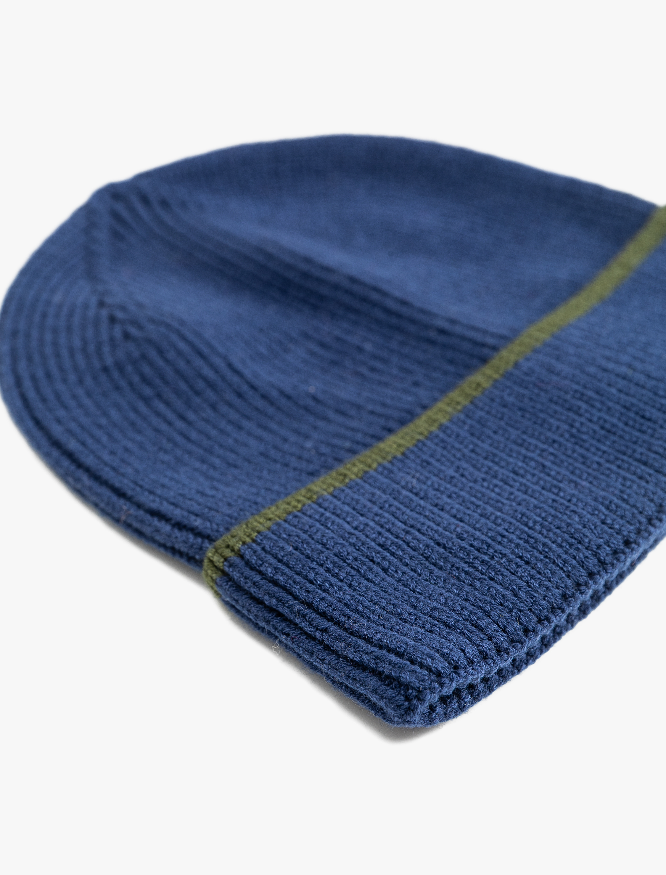 Erkek Örgü Bere Katlamalı Çok Renkli Çizgi Detaylı