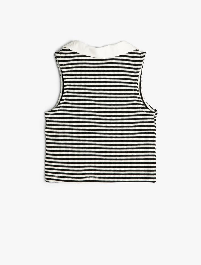 Kız Çocuk Polo Atlet Kısa Kollu Köpek İşleme Detaylı