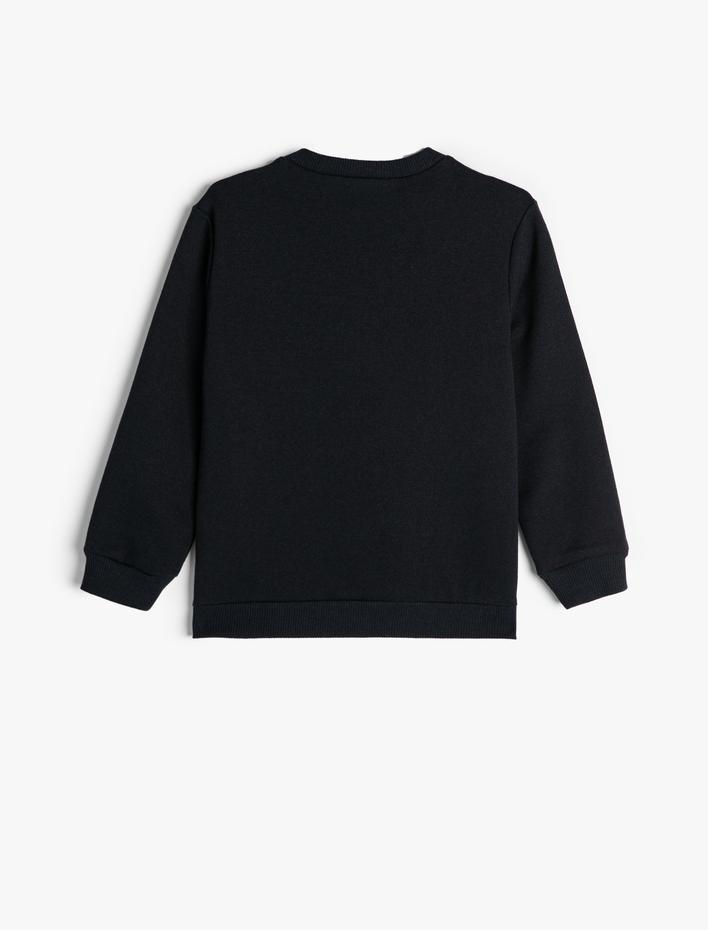 Erkek Çocuk Dinozorlu Sweat Uzun Kollu Bisiklet Yaka Şardonlu