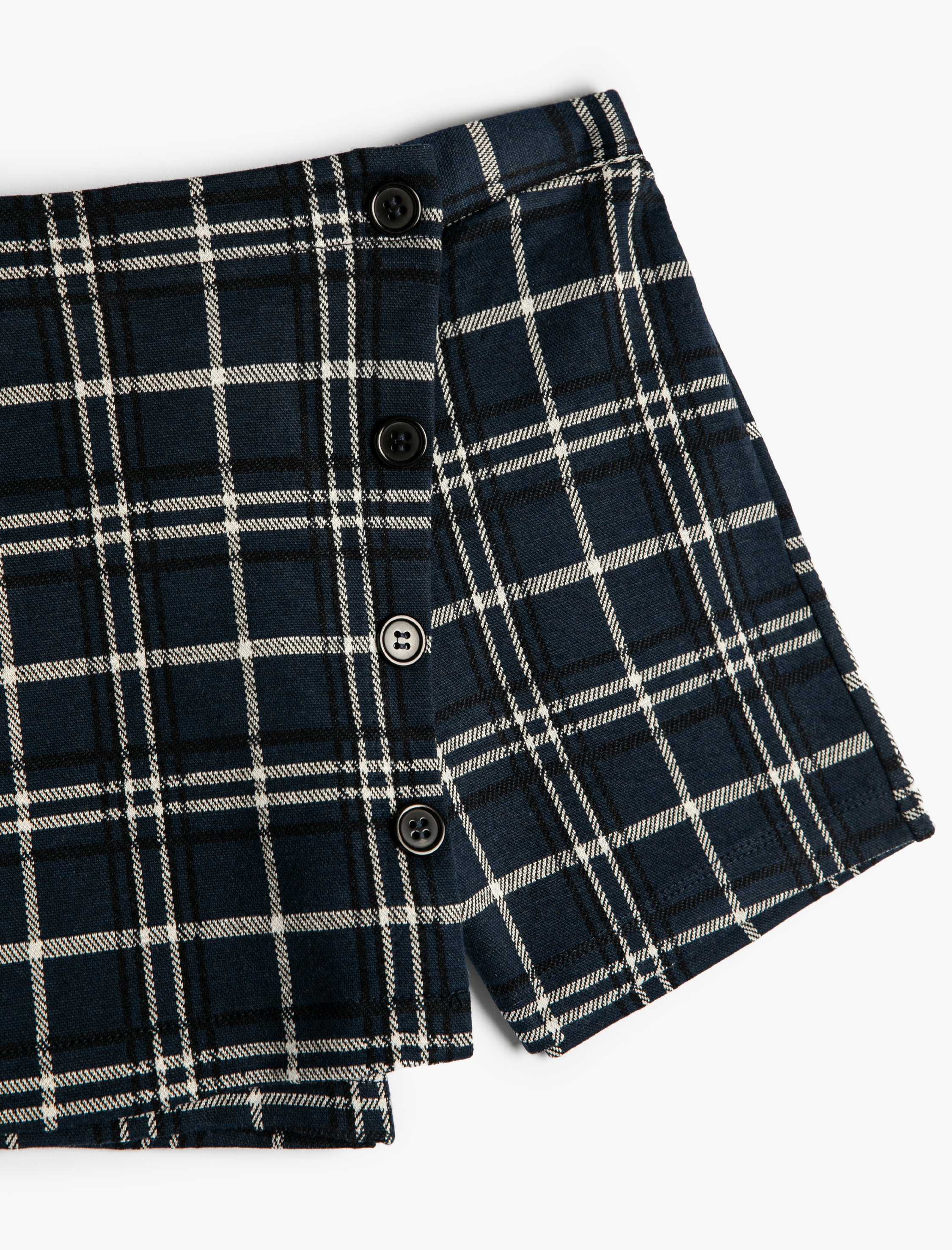  Kız Çocuk Düğme Detaylı Beli Lastikli Viskon Karışımlı Kruvaze Şort Etek