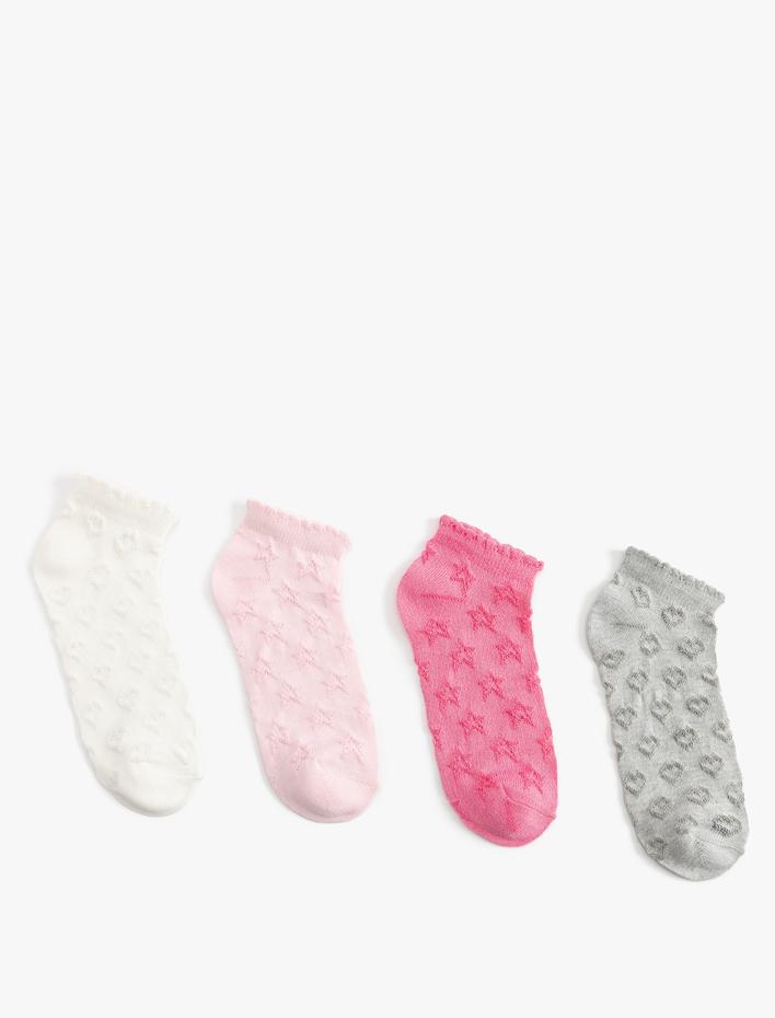 Kız Çocuk 4'lü Basic Patik Çorap Seti Çok Renkli