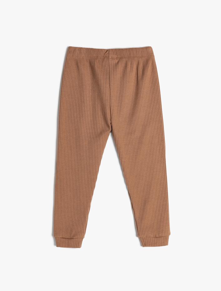 Erkek Bebek Basic Eşofman Altı Dokulu Beli Bağlamalı