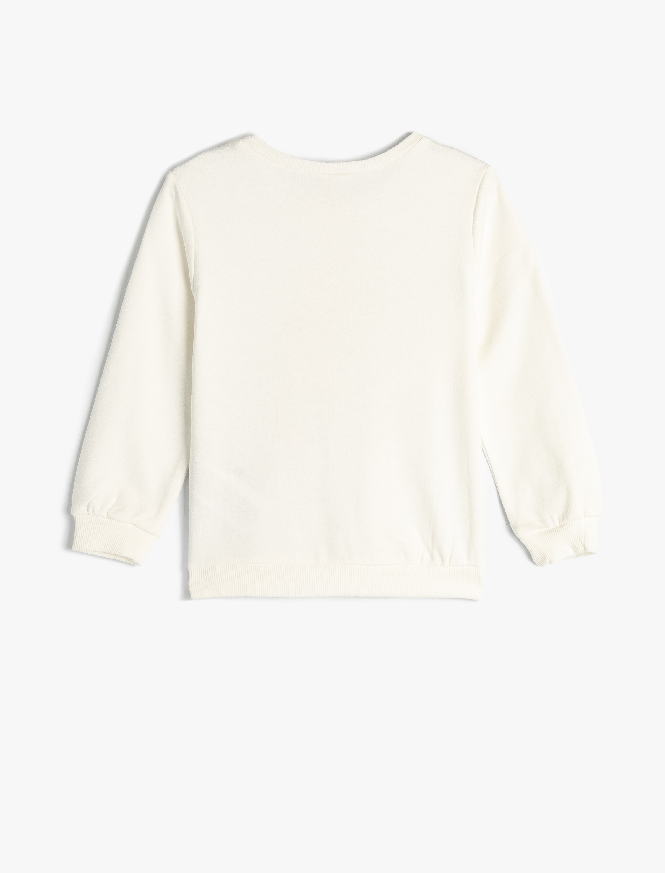  Kız Bebek Sweatshirt Tavşan Baskılı Pullu Payetli Pamuklu Şardonlu