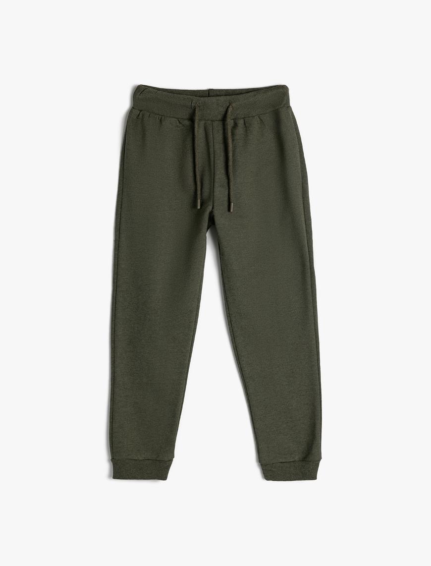  Erkek Çocuk Basic Jogger Eşofman Altı Beli Bağlamalı Cepli