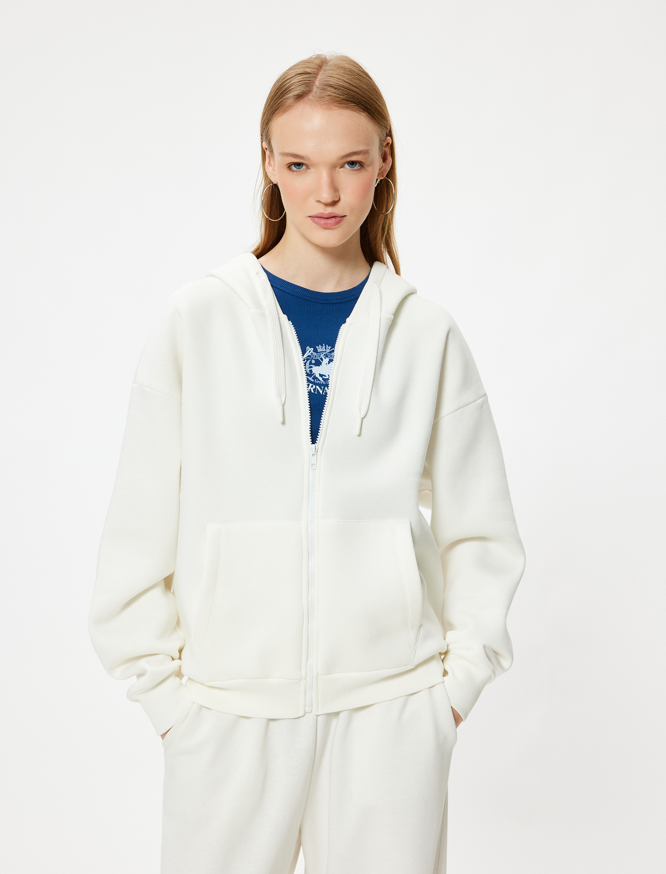   Kapüşonlu Oversize Kanguru Cepli Sweatshirt