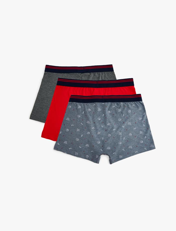  Baskılı Pamuklu 3'lü Boxer Seti