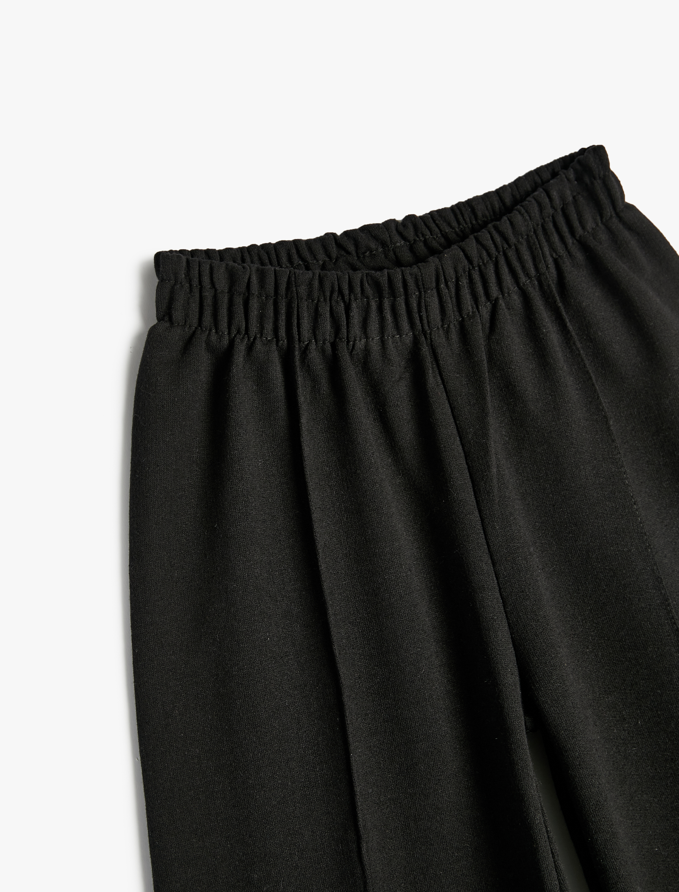  Kız Çocuk Beli Bağlamalı Şardonlu Basic Bol Paça Eşofman Altı