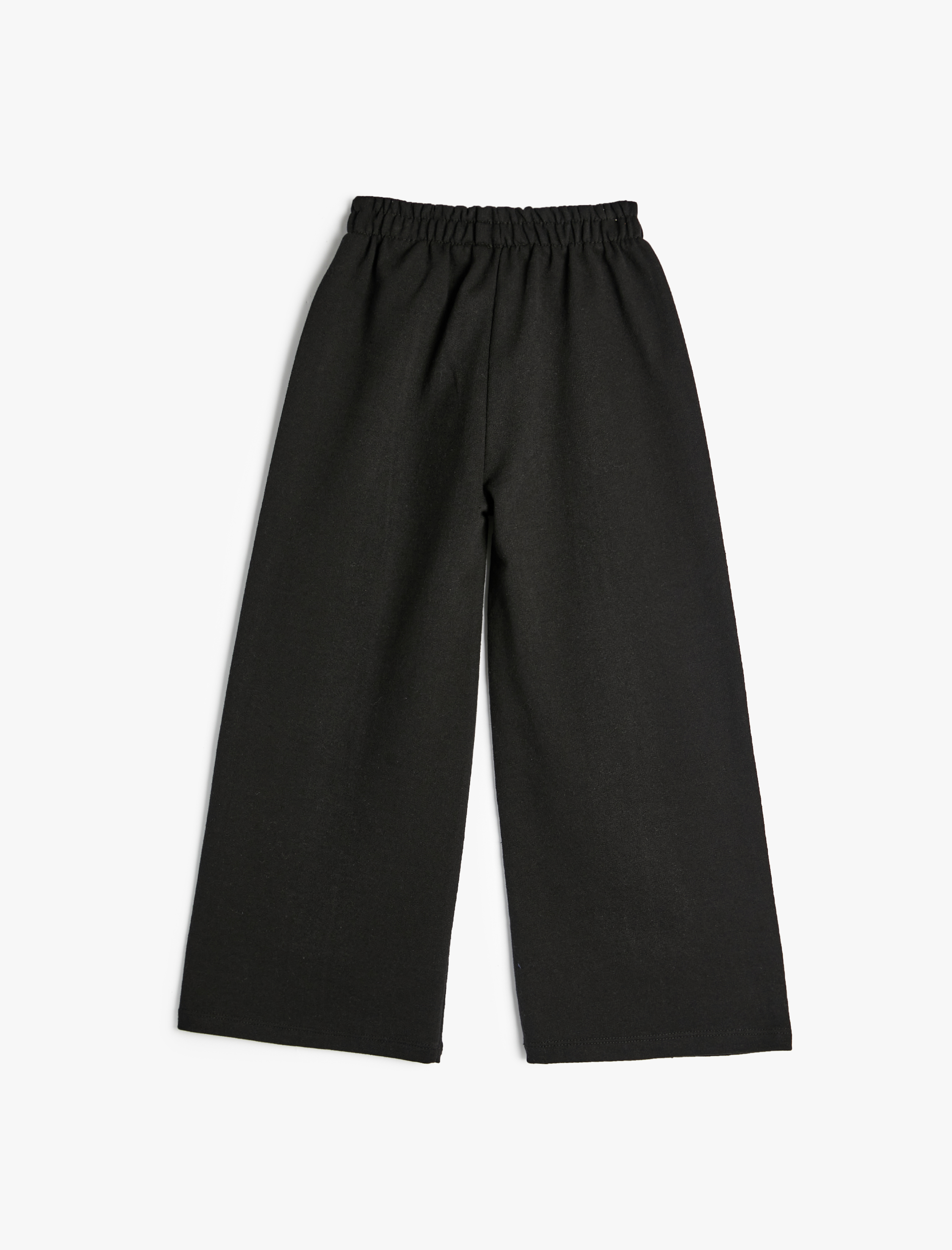  Kız Çocuk Beli Bağlamalı Şardonlu Basic Bol Paça Eşofman Altı