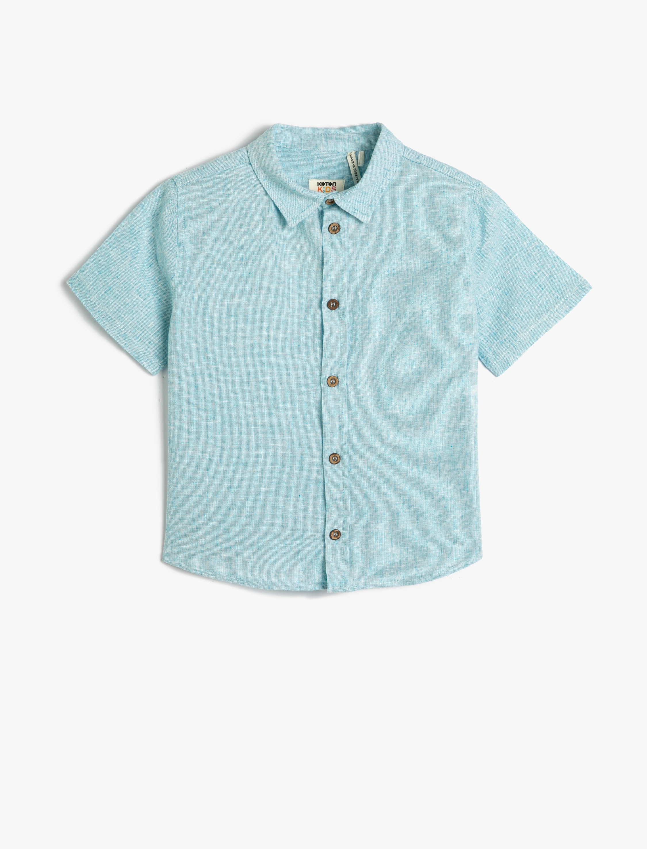  Erkek Çocuk Gömlek Kısa Kollu Klasik Yaka