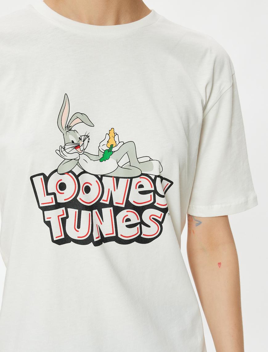   Bugs Bunny Oversize Tişört Arkası Baskılı Lisanslı