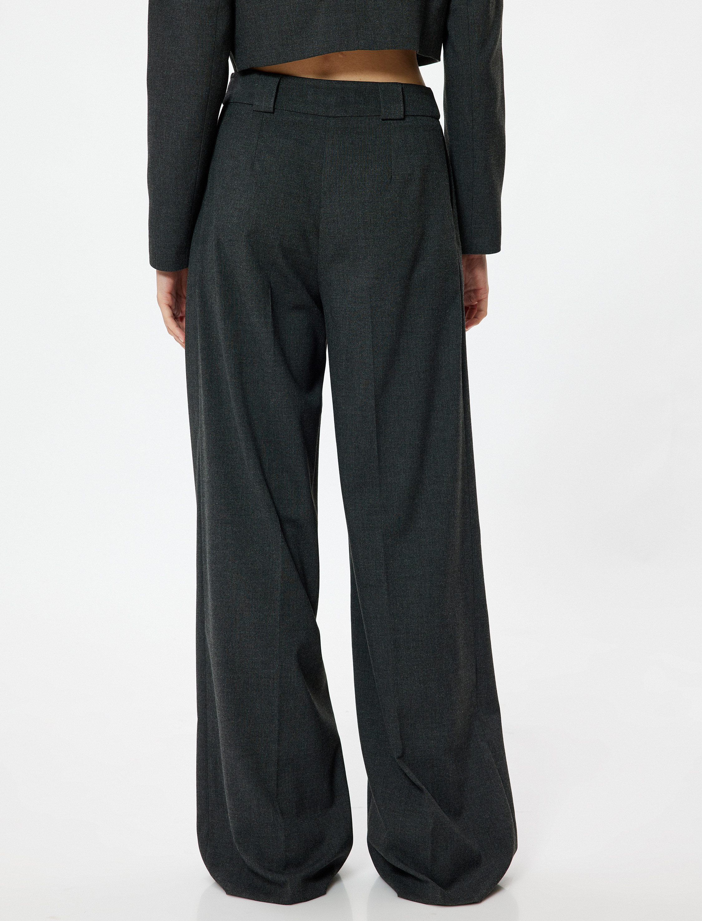   Cepli Yüksek Bel Palazzo Pantolon