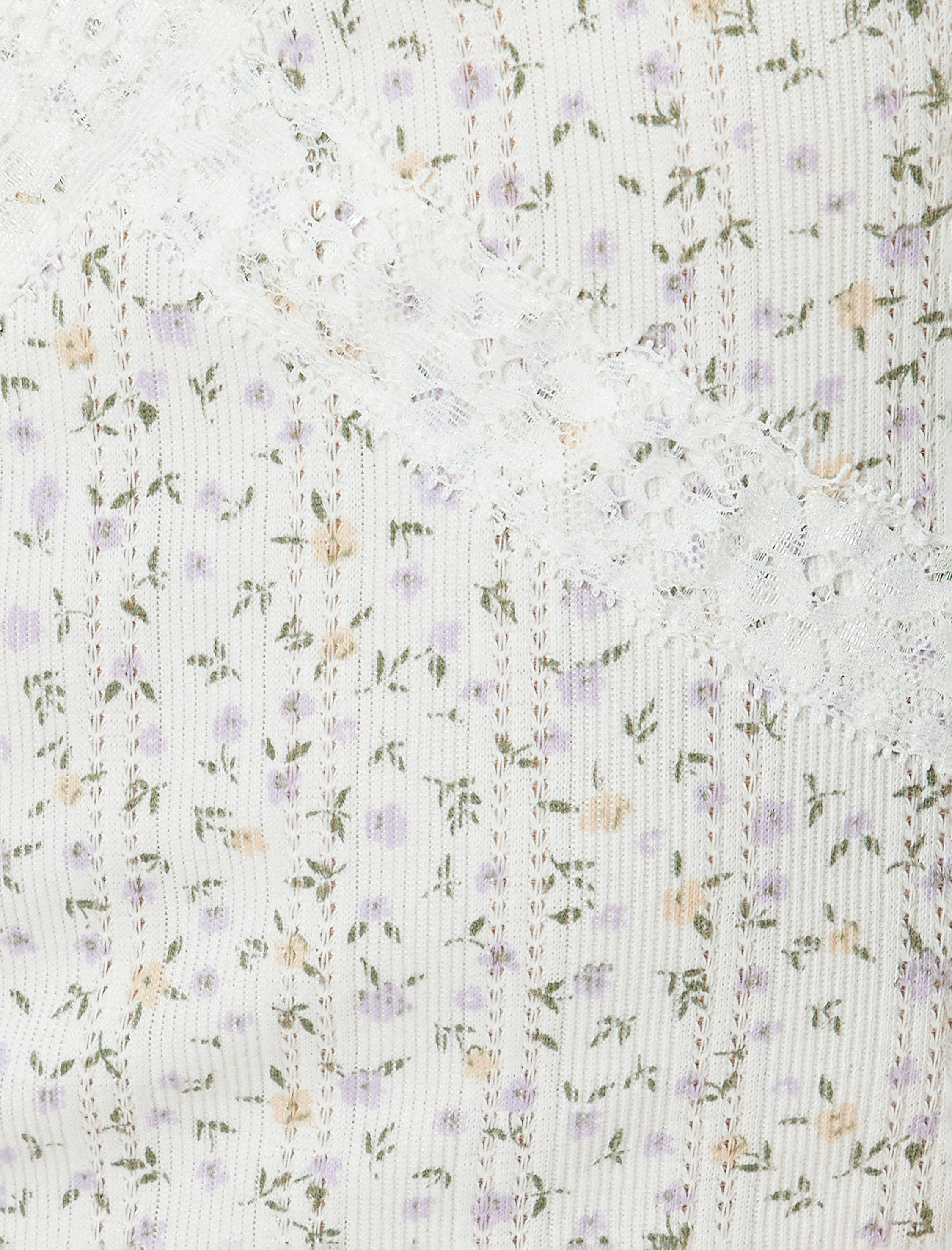   Askılı Atlet Çiçekli Dantelli Slim Fit