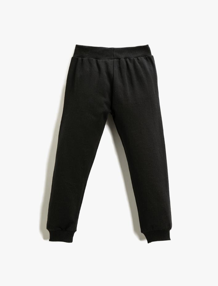 Kız Çocuk Basic Baskılı Jogger Eşofman Altı Belden Bağlamalı