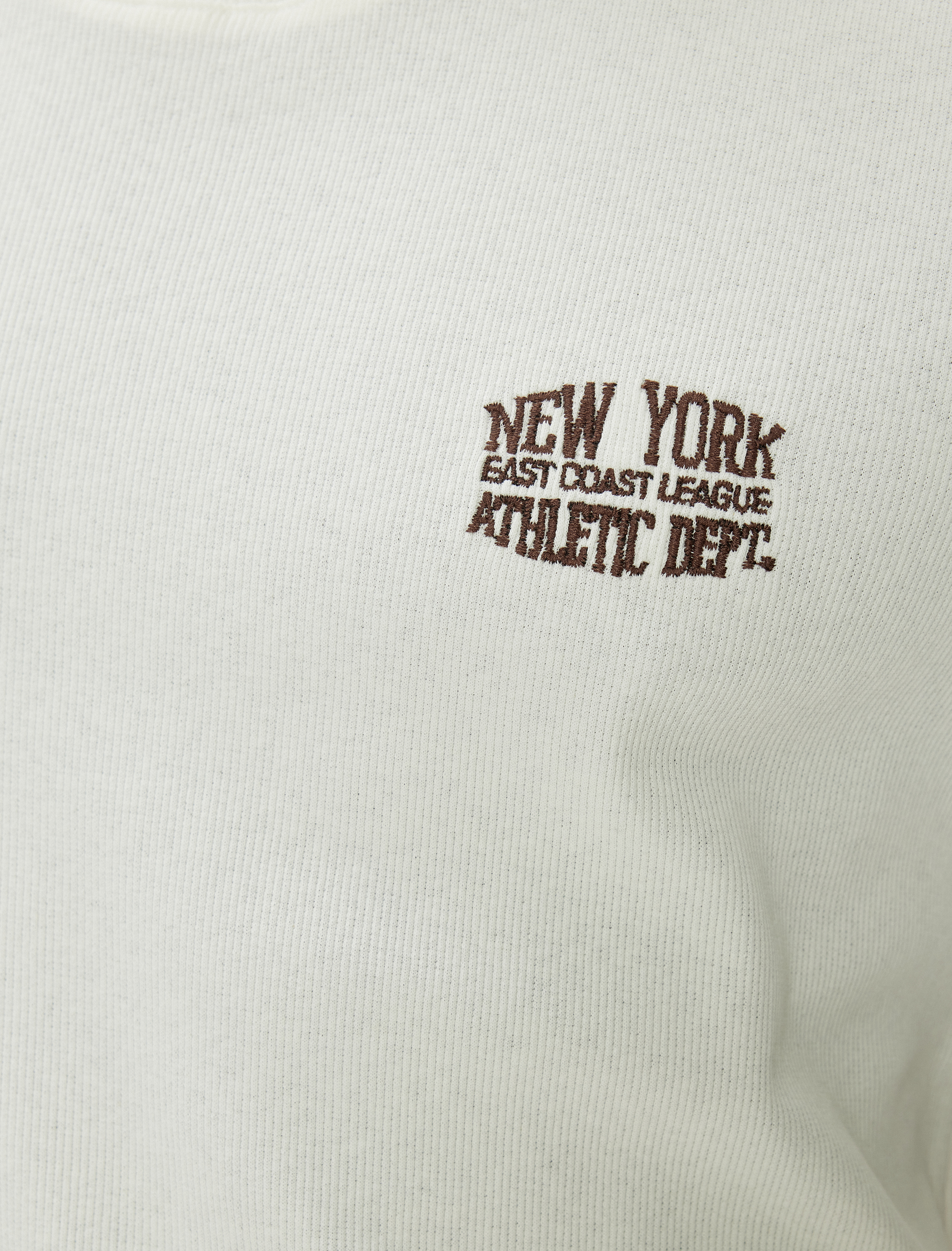   İşlemeli Kısa Kollu Bisiklet Yaka Kaşkorse Pamuklu Slim Fit Tişört