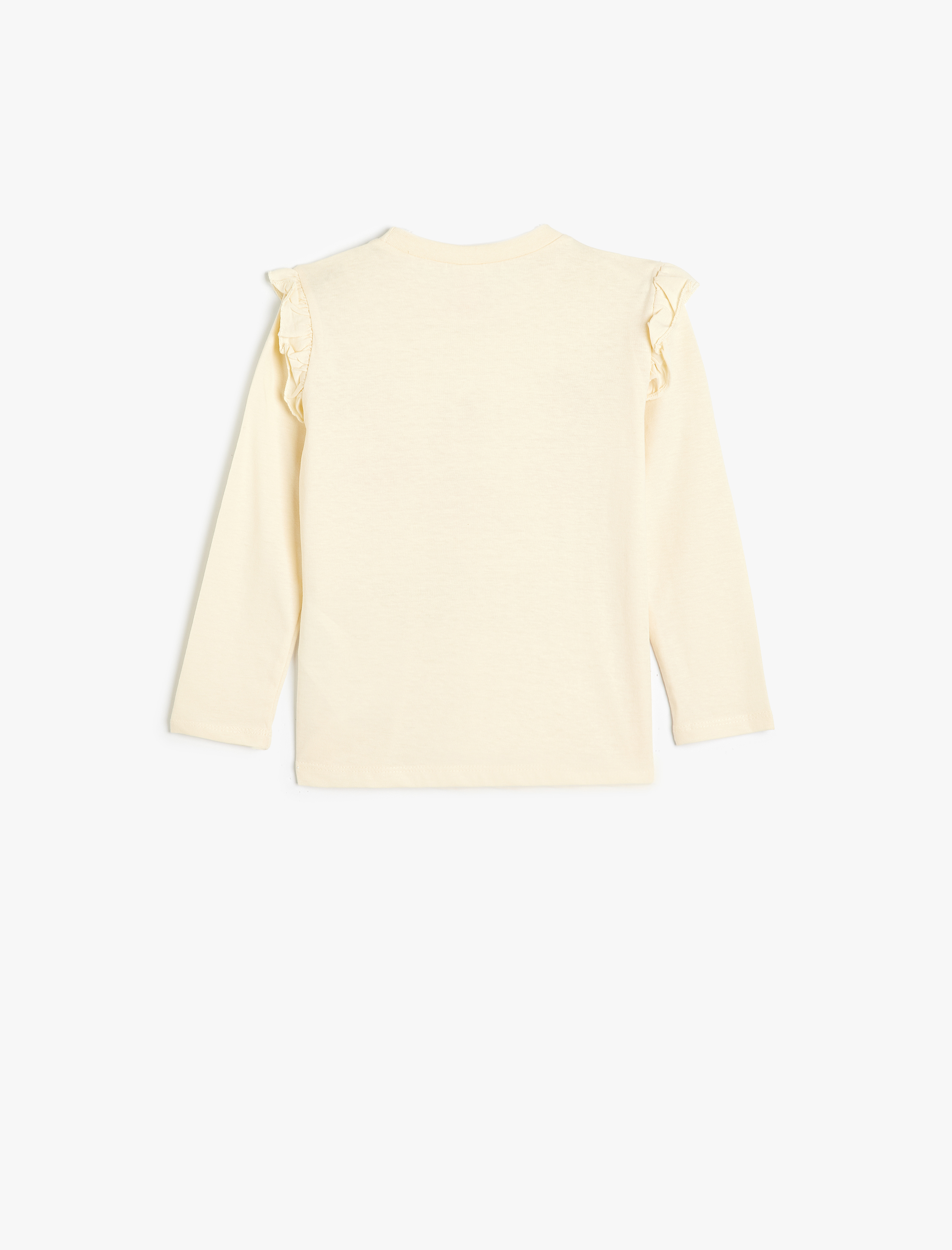  Kız Bebek Uzun Kollu Tişört Balerin Baskılı Pamuklu Bisiklet Yaka