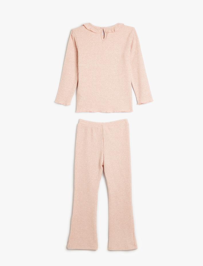 Kız Bebek Eşofman Takımı Ribanalı Yumuşak Dokulu