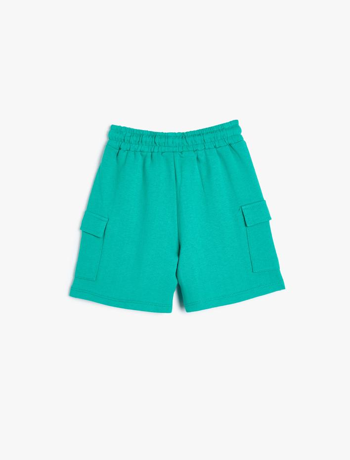 Erkek Bebek Kargo Şort Beli Lastikli Yanları Cepli Pamuklu