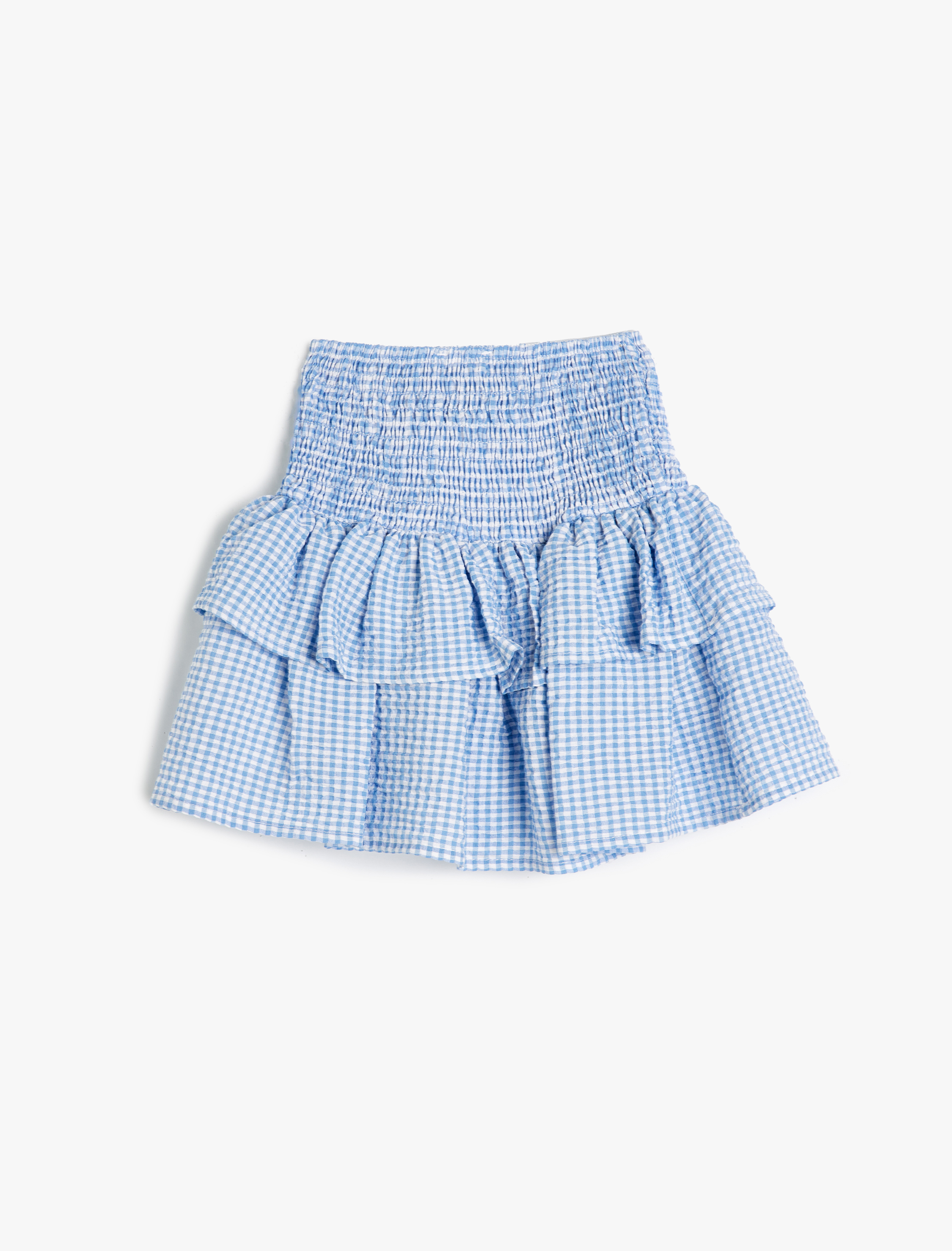  Kız Çocuk Etek Katlı Beli Lastikli Gipe Detaylı