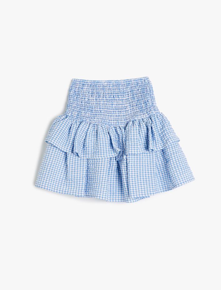 Kız Çocuk Etek Katlı Beli Lastikli Gipe Detaylı