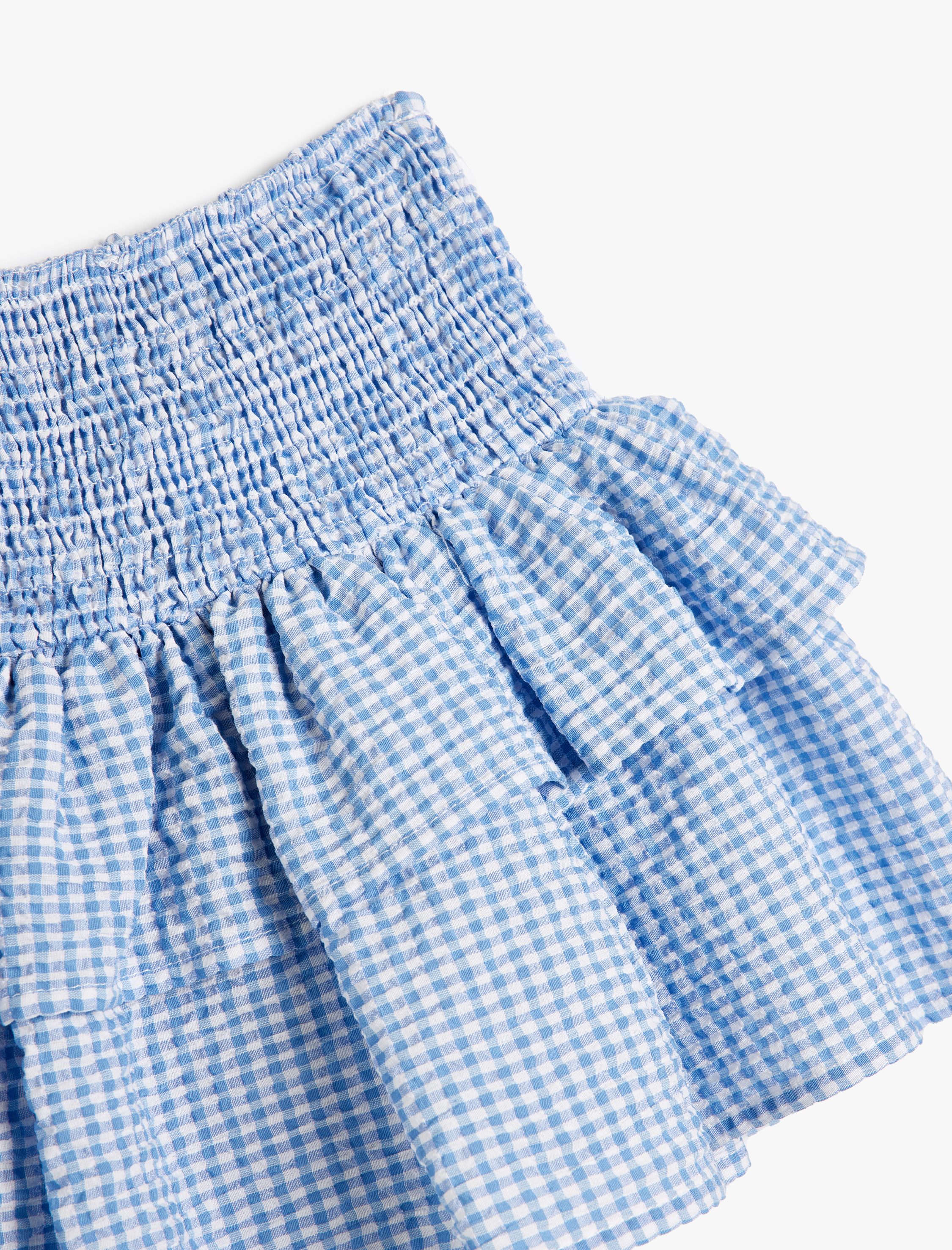  Kız Çocuk Etek Katlı Beli Lastikli Gipe Detaylı