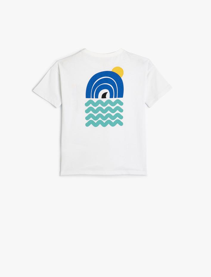 Erkek Bebek Tişört Yaz Temalı Baskı Detaylı Kısa Kollu Pamuklu