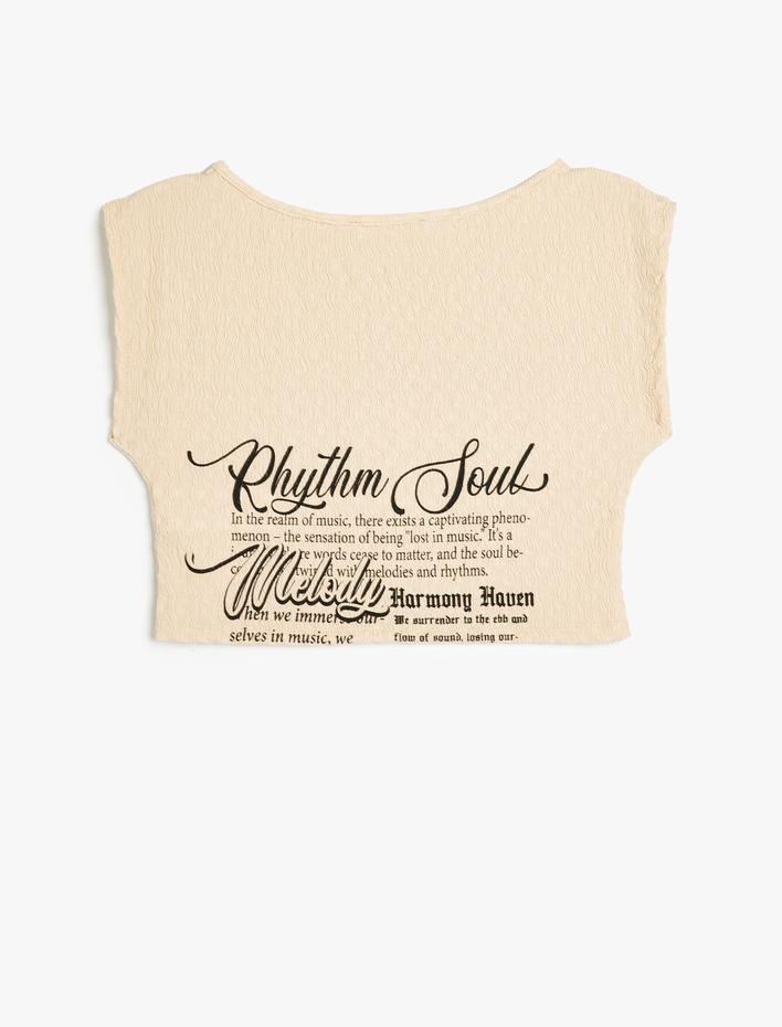  Bürümcük Tişört Slogan Baskılı Kısa Kollu Bisiklet Yaka Slim Fit