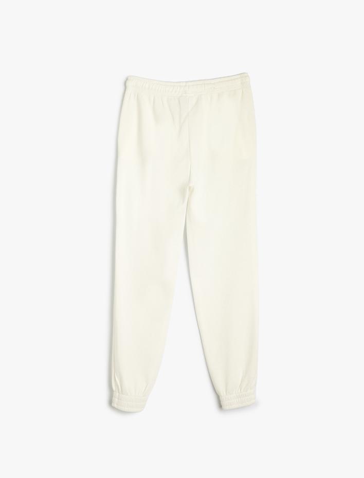 Kız Çocuk Basic Jogger Eşofman Altı Beli Bağlamalı Dokulu Pamuklu
