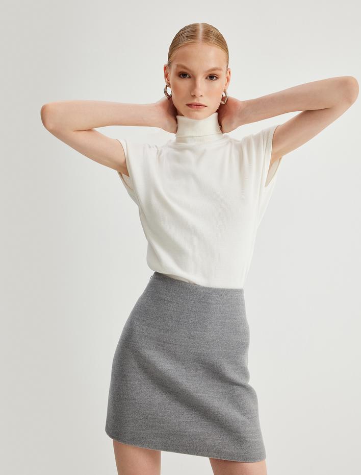  A Kesim Mini Etek Yumuşak Dokulu Flanel Kumaş