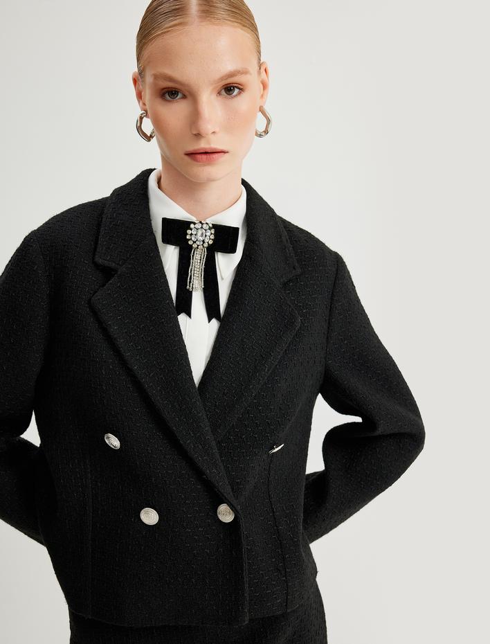  Tüvit Blazer Ceket Kruvaze Regular Fit