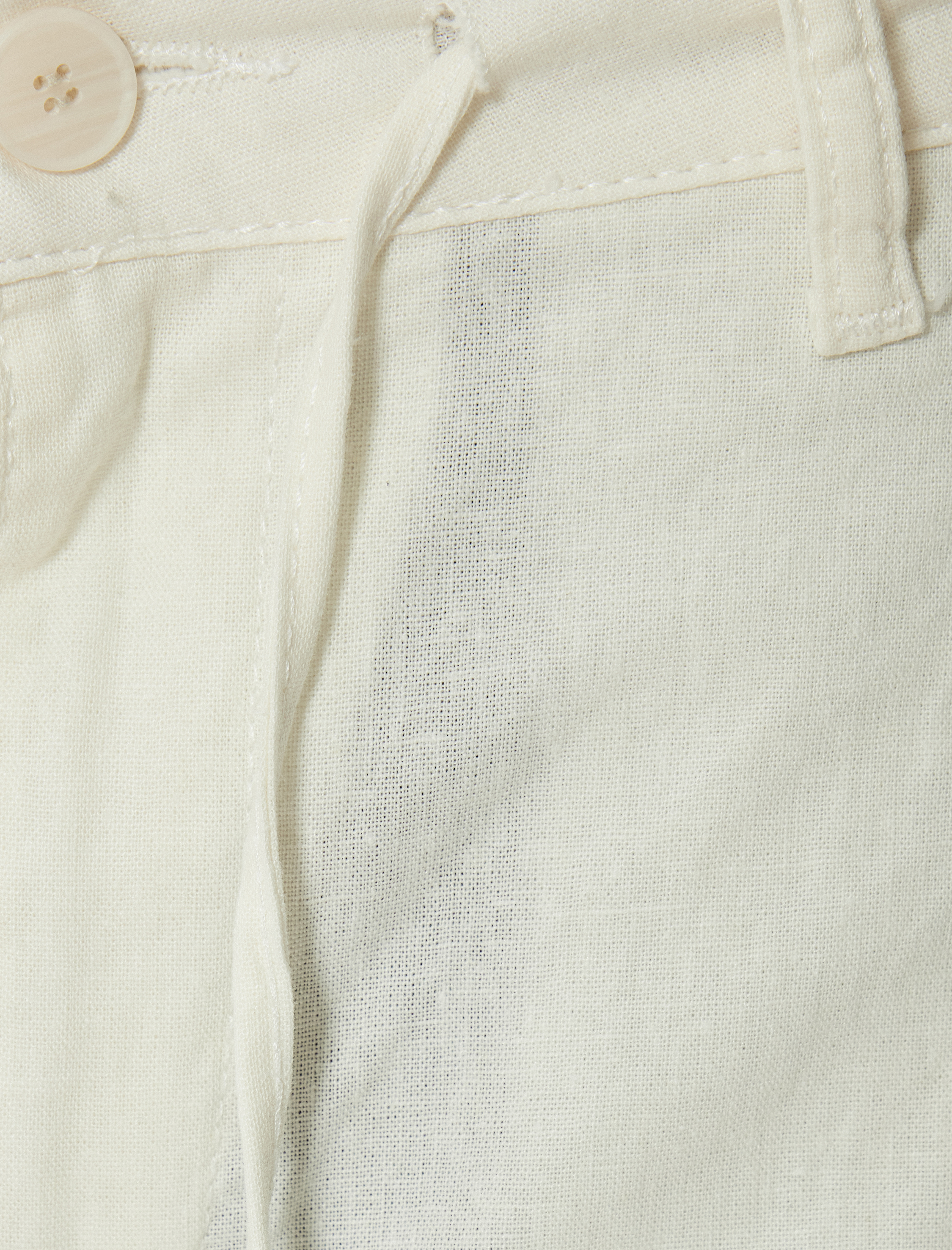 Bermuda Şort Chino Cepli Paça Detaylı Keten Karışımlı