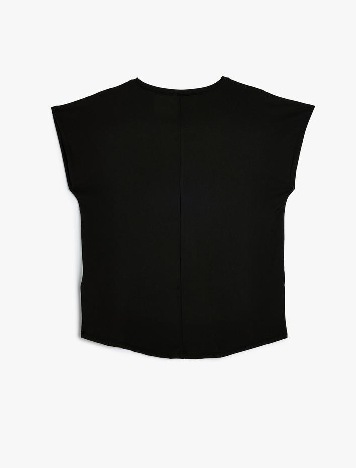  Oversize Kolsuz Basic Bisiklet Yaka Tişört