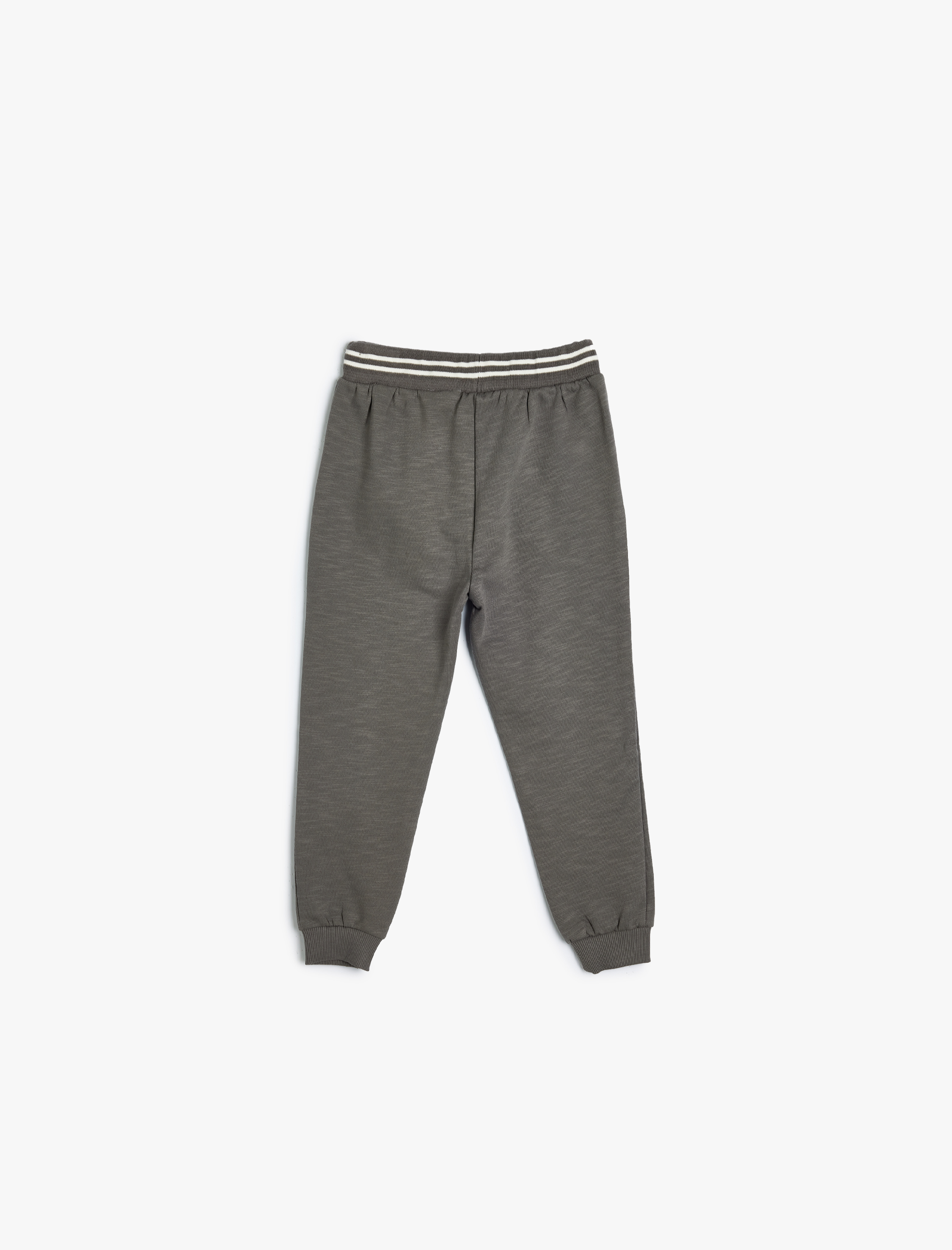  Erkek Bebek Jogger Eşofman Altı Beli Bağlamalı Slogan Baskılı Pamuklu Şardonlu