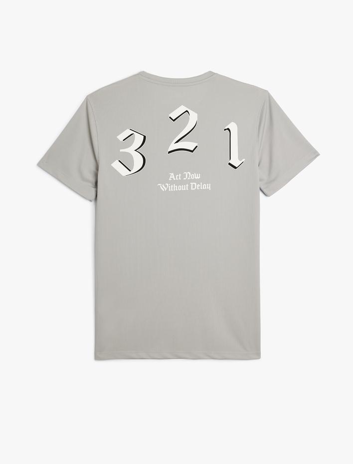  Spor Tişört Oversize Arkası Baskılı Kısa Kollu Bisiklet Yaka