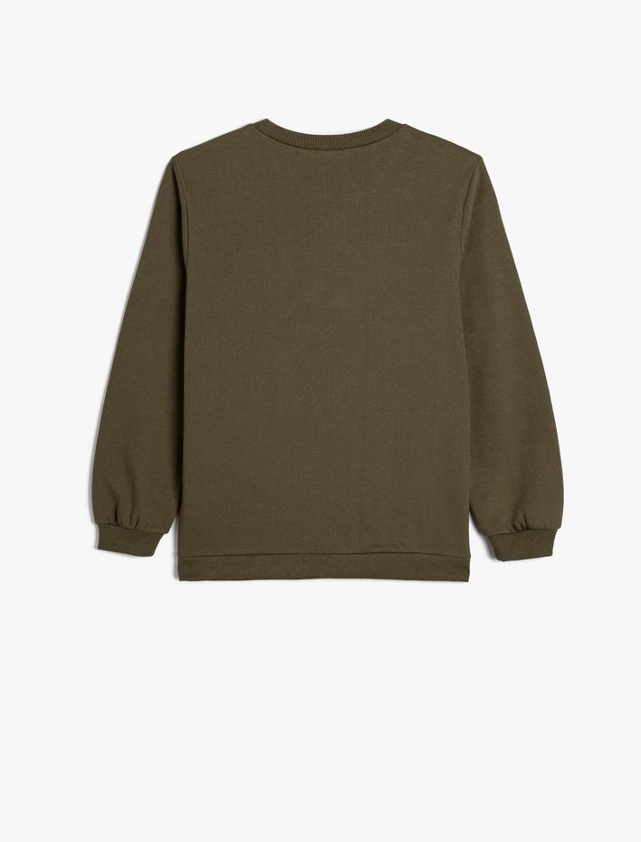 Erkek Çocuk Sweatshirt Uzun Kollu Bisiklet Yaka Şehir Temalı Şardonlu