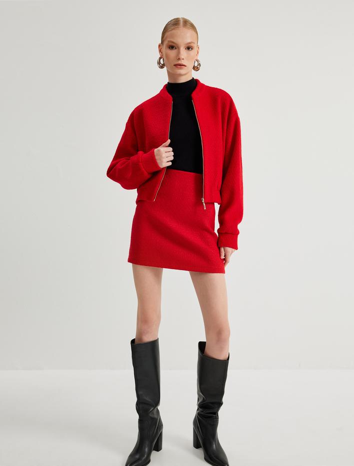  Mini Tüvit A Kesim Etek Slim Fit