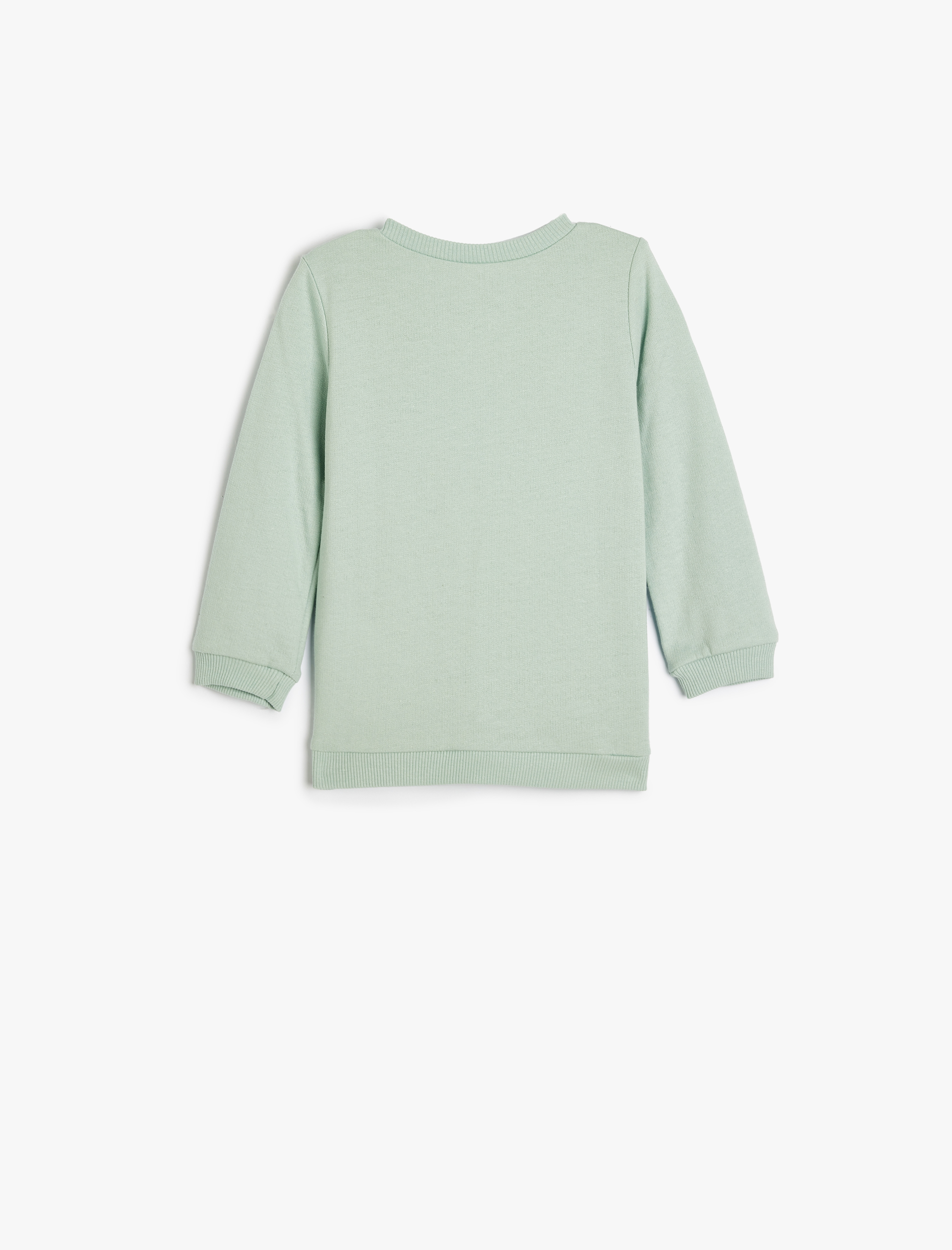  Kız Bebek Şardonlu Kedi Baskılı Pamuklu Uzun Kollu Sweatshirt