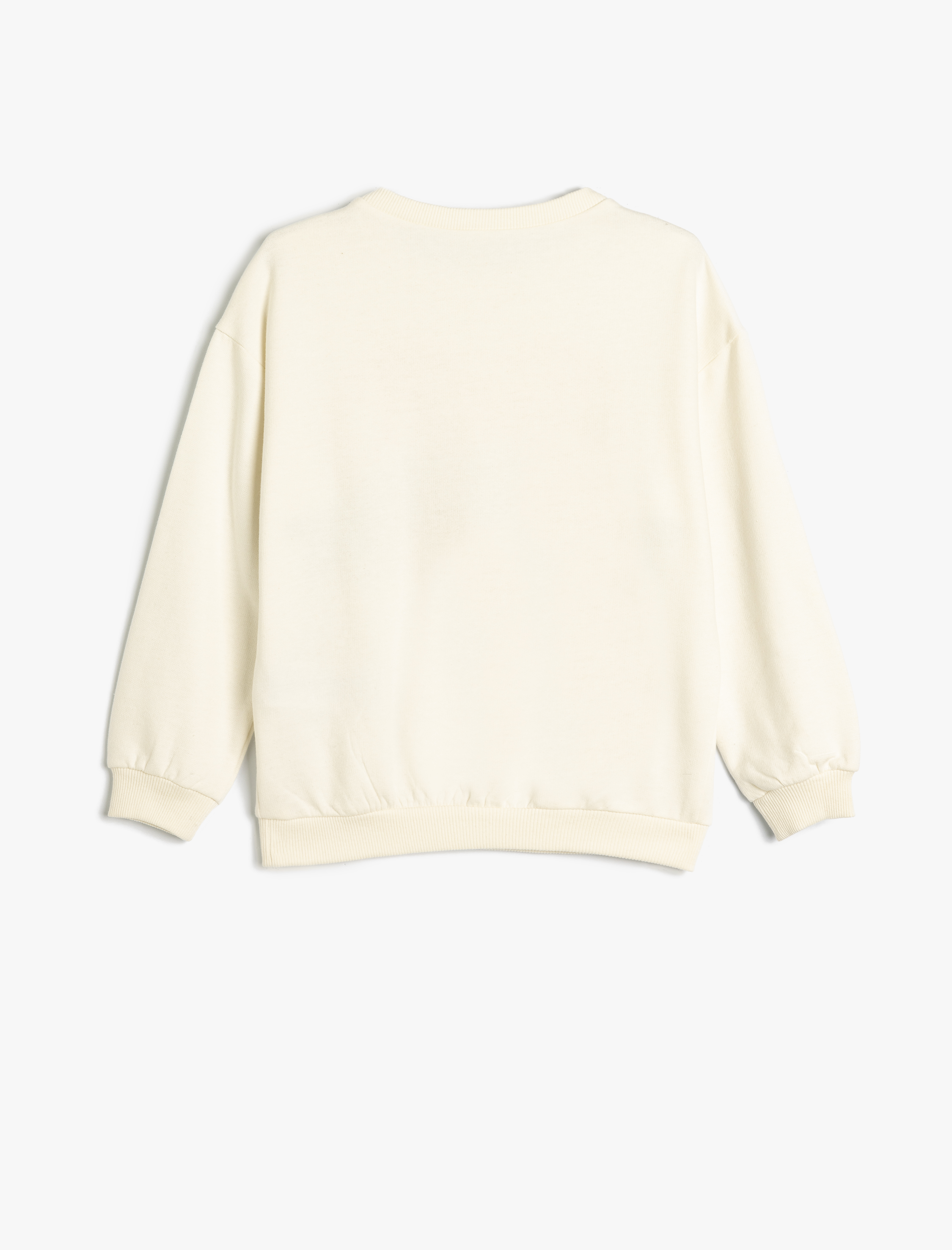  Kız Çocuk Sweatshirt Kalp Baskılı Şardonlu Pamuklu