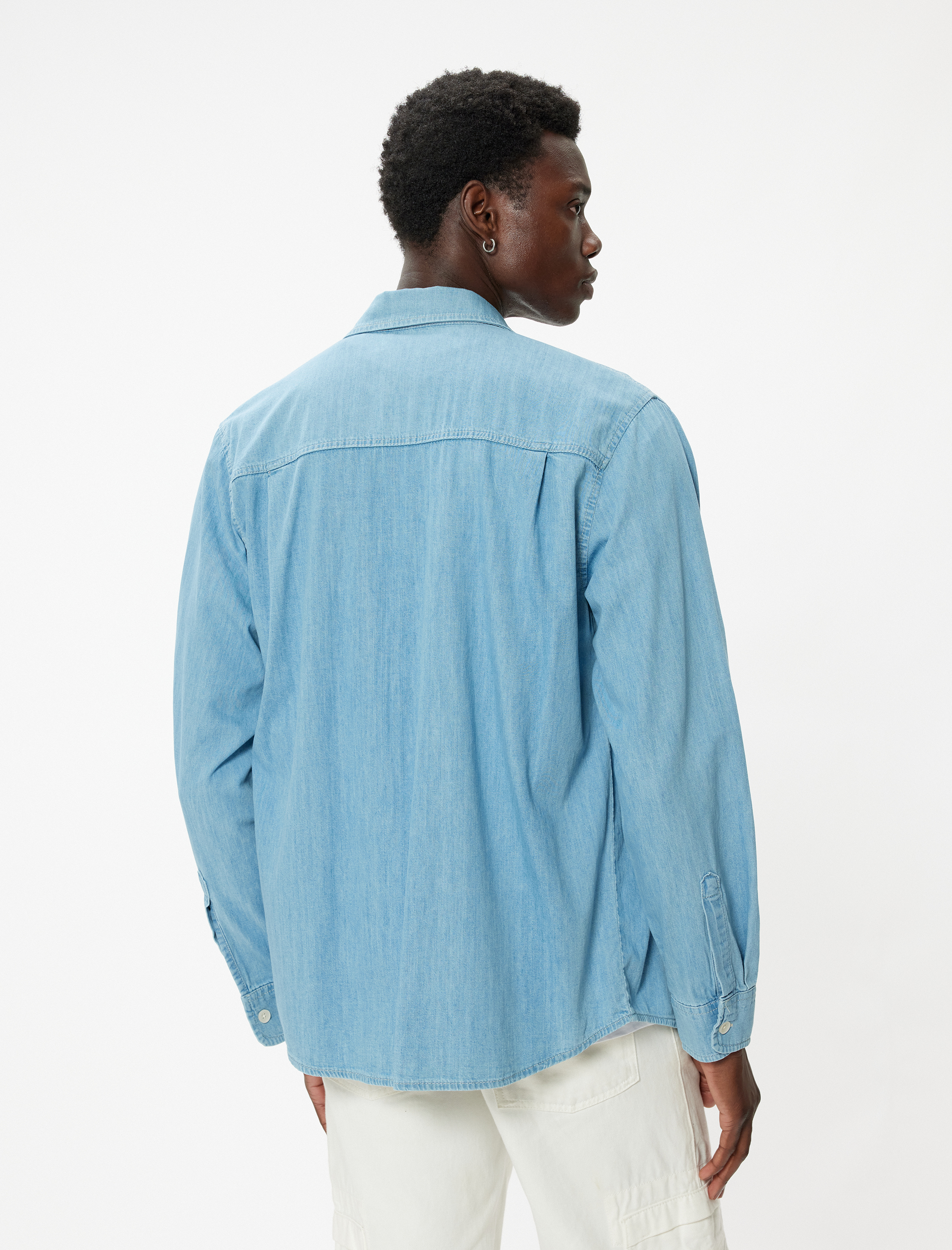   Kot Gömlek Ceket Oversize Uzun Kollu Cep Detaylı Pamuklu